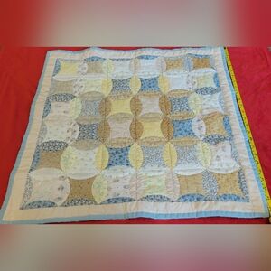 Vintage Handmade Quilt Handstitched Art Frameable Reversible